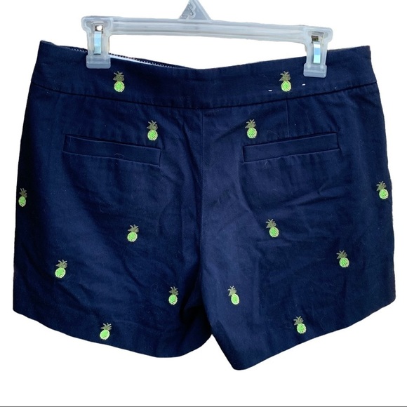 J.Crew Women's Size 6 Chino Shorts Navy Blue, Pineapple Embroidery G2319 - Picture 1 of 5